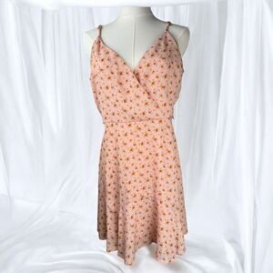 Sorority Rush Dress Womens XL Pink Floral Sundress Cottagecore Babydoll Picnic